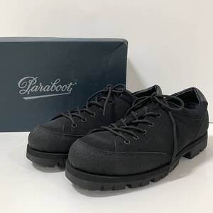 美品 Paraboot MONTANA トレッキングシューズ ブーツ ローカット ブラック Noir UK10 パラブーツ モンタナ レザー スウェード 4090491