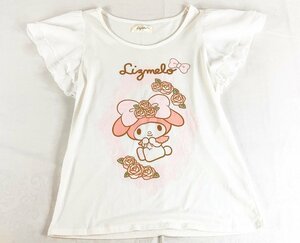 リズメロ Lizmelo マイメロディ フリル袖 半袖Tシャツ アイボリー系 L MY-17