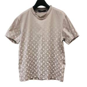 〇LOUIS VUITTON ルイヴィトン モノグラムグラディエント 半袖Tシャツ RM211Q グレー×ホワイト XS