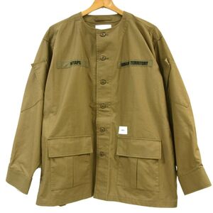 美品 21SS◆WTAPS ダブルタップス コットンリップストック ノーカラー シャツ ジャケット メンズ