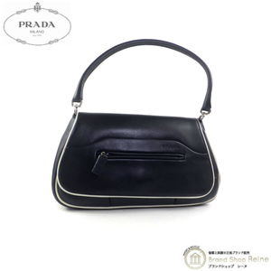 プラダ （PRADA） VITTELO BICOLOR ヴィテッロ・バイカラー 肩掛け ワンショルダー バッグ B10704 NERO×TALCO（中古）