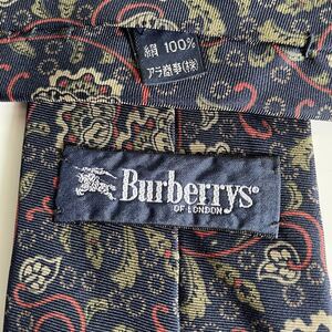 BURBERRY LONDON (バーバリーロンドン)紺黒蕾葉っぱネクタイ