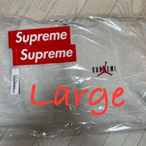 L 24FW Supreme Jordan Hooded Sweatshirt Ash Grey シュプリーム ジョーダン フーディー スウェットシャツ アッシュ グレー