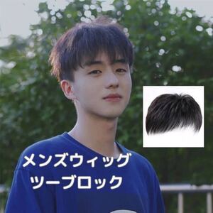 ツーブロック 韓国 メンズ 黒 ウィッグ ブラック 男性用 かつら 