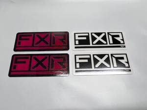 FXR Racing カナダ スノーモービル BOX sticker ステッカー 3インチ (約7.62cm) ２種類 合計 4枚セット 黒/白 ラズベリー ● 新品未使用