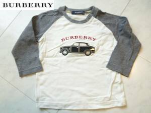 BURBERRY　バーバリー ★ ロゴ　車くるま　長袖Ｔシャツ　80