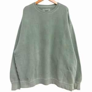 ダブルタップス WTAPS 21AW BLANK 01 CREW NECK クルーネックスウェット トレーナー グリーン 緑 X02 約Mサイズ 212ATDT-CSM04