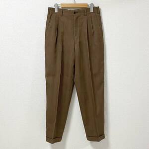 AD1996 コムデギャルソンオムプリュス ストライプ ２タック テーパード スラックス 茶 Mサイズ HOMME PLUS 90s VINTAGE archive 4060123