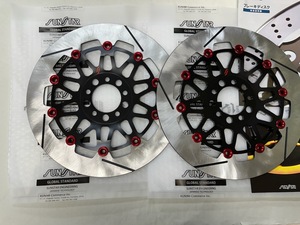 復刻スリットモデル② ZX-12R,ZX-9R,ZZR1200,ZZR1100D,(※GPZ900Rの大径化) サンスタープレミアムレーシングディスク 左右セット 赤ピン