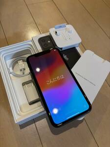 iPhone 11 128GB ブラック 中古品 初期化済 動作確認済 SIMフリー MWM02J/A バッテリー75% 付属品(未使用)付 買換えの為出品です。