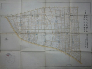 昭和39年[東京都杉並区今川桃井住居表示新旧対照案内図(傷み)]