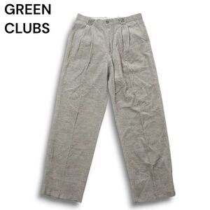 GREEN CLUBS グリーンクラブ 秋冬 ウール混★ ツータック パンツ スラックス Sz.85 メンズ グレー 日本製　C4B05155_C#Q