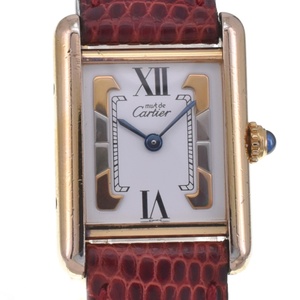 カルティエ CARTIER W1006254 マストタンク ヴェルメイユ トリニティ文字盤 クォーツ レディース J#131511