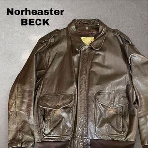 BECK フライトジャケット A2 Northeaster Flying Togs 40s 50s 60s ビンテージ ライダース レザージャケット G-1 ホース　