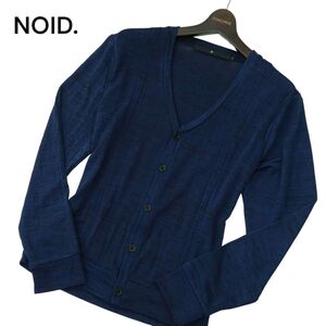 NOID. ノーアイディー 通年 ロゴ刺繍★ カーディガン Sz.1　メンズ ネイビー　A4T01901_2#O