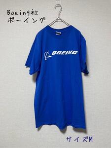 Boeing社 ボーイング ロゴ入り Tシャツ 青　M