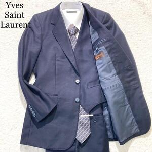 【美品】Yves Saint Laurent スリーピース ネイビー 総柄 M