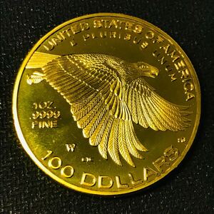 アメリカ金貨 至高の輝き 1792-2017年 アメリカ リバティ ハイレリーフ 100ドル 大型金貨 イーグル　カプセル付き（k-887）