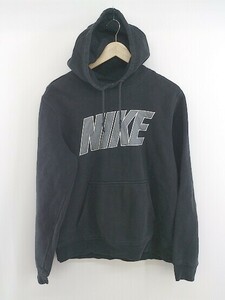 ◇ NIKE ナイキ ロゴ 長袖 パーカー プルオーバー サイズM ブラック メンズ E