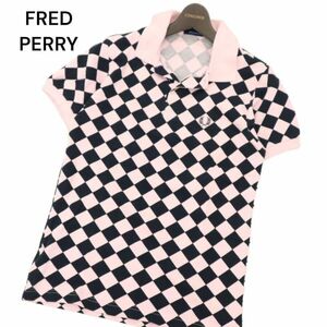 FRED PERRY フレッドペリー 春夏 ロゴ刺繍★ コットン ピケ 半袖 鹿の子 チェック ポロシャツ Sz.36　メンズ　C4T03961_4#D