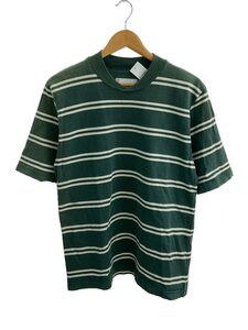 sacai◆Tシャツ/2/コットン/グリーン/緑/ボーダー/18-01653M/クルーネック/MADE IN JAPAN/