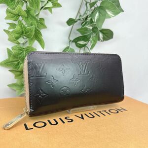 n292 1円 LOUIS VUITTON ルイヴィトン 長財布 ラウンドファスナー ヴェルニ ジッピーウォレット シリアルCA0017 男女兼用 ブラック