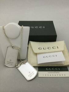 GUCCI　グッチ　ドッグタグ　ネックレス　シルバー　アクセサリー　925【B947204】