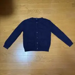 UNIQLO KIDS ユニクロ リボン付き カーディガン 130 ネイビー