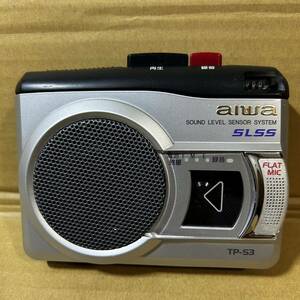 動作品 アイワ TP-S3 カセットテープレコーダー aiwa ポータブル プレーヤー テープ 録音 再生 音響機器 マイク・スピーカー内蔵 モノラル