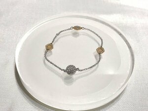 ■【YS-1】 美品 ■ スワロフスキー Swarovski パヴェ ブレスレット ■ クリスタル シルバー系 マグネット 全長16.8cm 【同梱可能商品】■D