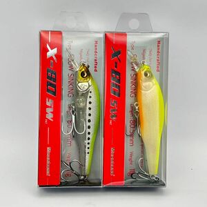 土曜終了 メガバス X-80 SW 2個セット 未開封品 PM HOT SHAD / HT CHART BACK IWASHI X80 ハチマル MEGABASS サーフ シーバス