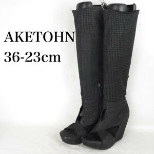 EB3996*AKETOHN*アケトン*レディースロングブーツ*36-23cm*黒