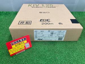 【未使用品】FDC(フジクラ・ダイヤケーブル) 電気機器用ビニル絶縁電線 KIV 黒 1.25 1.25sq 200m　ITCS8UFP4LAY