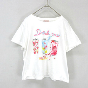 ミルク MILK Drink me T ドリンク ミー Tシャツ カットソー 白 ホワイト 10242208 レディース