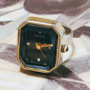 【希少】GRACE グレイス 指輪 リング 時計 クォーツ レディース アクセサリー 