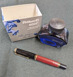 ☆Pelikan ペリカン スーベレーン 万年筆 レッド 14C-585 14金 インク付き