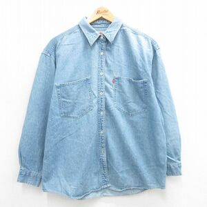 古着 リーバイス Levis 長袖 シャツ レディース 00s コットン 紺 ネイビー デニム 24aug02 中古 ブラウス トップス