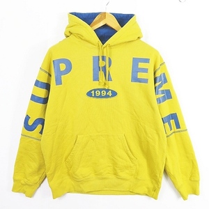 シュプリーム SUPREME Spread Logo Hooded Sweatshirt スウェット プルパーカー S イエロー 19AW ☆AA★ 2sa5375 メンズ