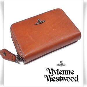 未使用1円～★Vivienne Westwood ヴィヴィアンウエストウッド 牛革レザー コッパー 小銭入れ財布 コインケース カード 本物◆4543◆