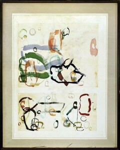 ジョン・ケージ版画額「75 Stones」　銅版画　限25　1989年作　サイン有　S:138×104　F:166.7×133.2　John Cage