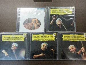 天2//CD//無傷!!//5枚セット★DG ブラームス：交響曲第1,2,3,4番／レナード・バーンスタイン （Leonard Bernstein）,ウィーンフィル