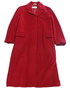 MAX MARA マックスマーラ アンゴラ ウール 50/50 ロング コート 赤 レディース 44 イタリア製【良品】