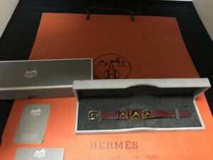 値下げHERMES エルメス　ME1.201　メドールウォッチ　クシュベル 　レザーベルト　中古　ブレスレット