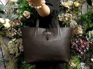 ●超美品●Salvatore Ferragamo フェラガモ●ダブガンチーニ●カーフ レザー 本革●トート バッグ●ブラウン●SV金具●腕掛け●Js50323