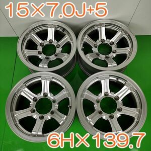 【送料無料】 即決 Weds KEELER 15×7.0J+5 PCD 6H×139.7 キーラー アルミホイール アルミ 社外 ホイール 6穴 4本セット YH221