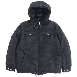 極美品□2019年製 MONCLER/モンクレール MENUE ロゴワッペン WZIP フーデッド ダウンジャケット/ブルゾンジャケット ブラック 0 正規品