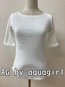 AG by アクアガール (aquagirl) タグ付き未使用 白リブカットソー サイズM