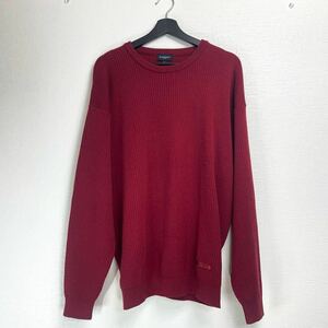 【極美品】BURBERRY バーバリー ニット 長袖 セーター ボルドー 赤色系 羊毛 LL Z063