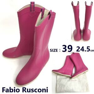 イタリア製★Fabio Rusconi/ファビオルスコーニ★ラバーブーツ/ロングレインブーツ【size39/24.5/pink/ピンク】長靴/Boots/Shoes◆sWB117-6