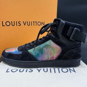 1円【美品】 LOUIS VUITTON ルイヴィトン リヴォリライン エンボス プリズム モノグラム ハイカット メンズ スニーカー シューズ 靴 26.5cm